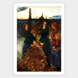 Autumn Leaves - John Everett Millais Sticker